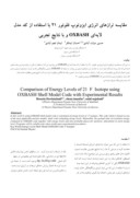 مقاله مقایسه ترازهای انرژی ایزوتوپ فلوئور 21 با استفاده از کد مدل لایهای OXBASH و با نتایج تجربی صفحه 1 
