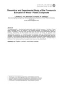 مقاله بررسی تئوری و تجربی فشار دای در فرآیند اکستروژن کامپوزیت چوب - پلاستیک صفحه 1 