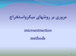 دانلود فایل پاورپوینت مروری بر روشهای میکرواستخراج microextraction methods صفحه 3 
